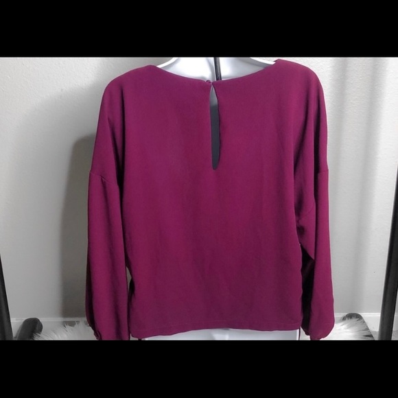 Zara Purple Ruched Tie Blouse - Picture 3 of 3